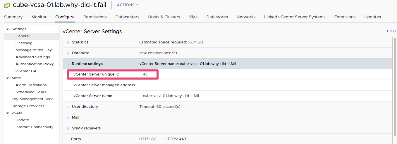 vCenter Server ID Image Caption