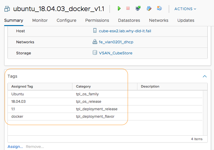 vSphere tags from the new task Image Caption