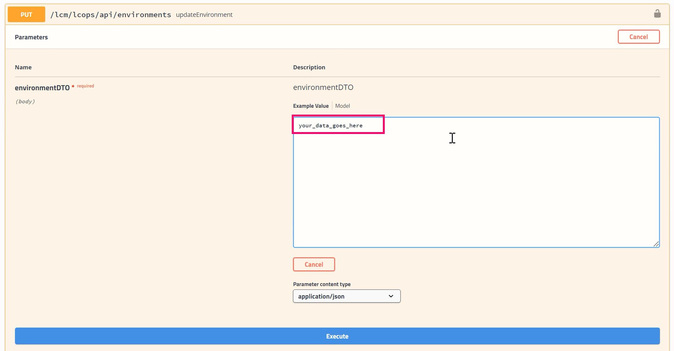vRSLCM: Update environment configuration Image Caption