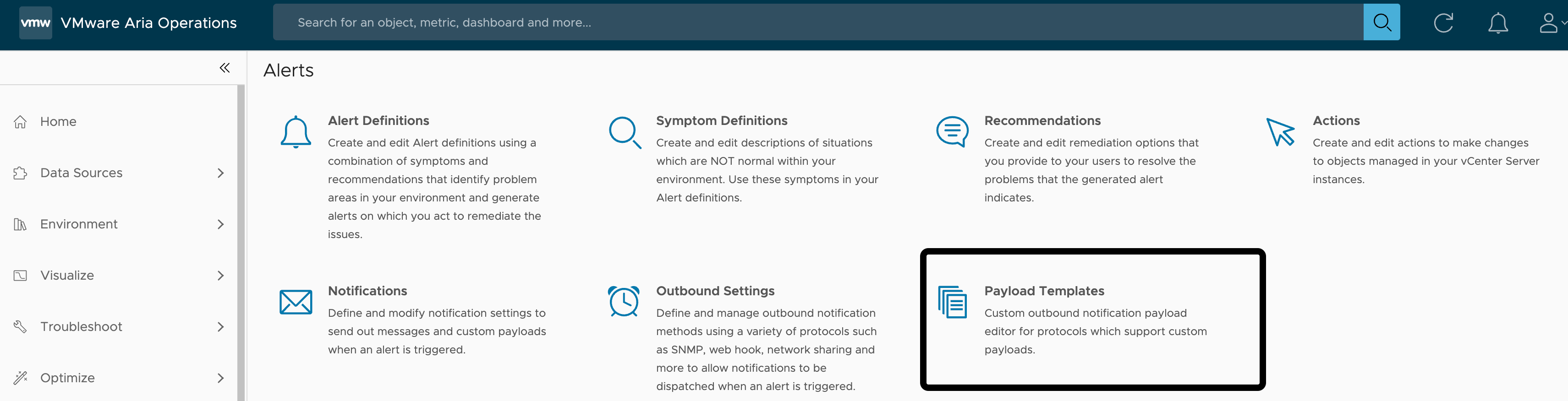 Open the payload templates Image Caption