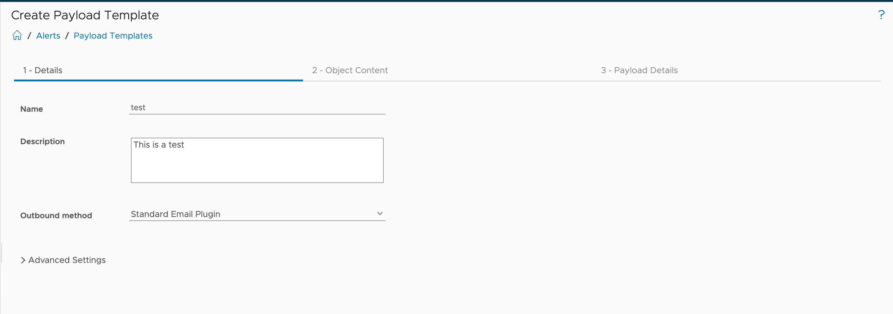 Create a payload template Image Caption