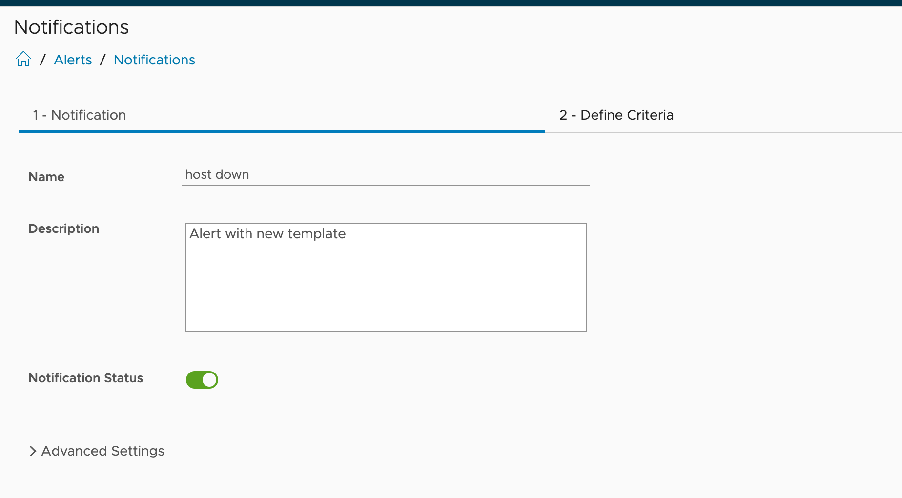 Create a new notification Image Caption